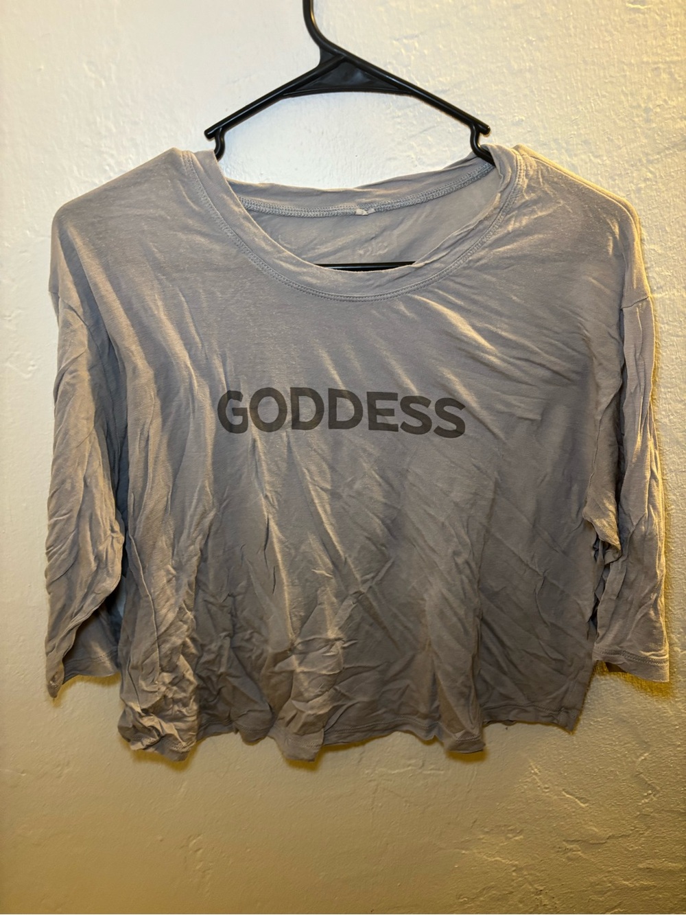 GODDESS Relaxed Crop Women’s Top - Light Gray